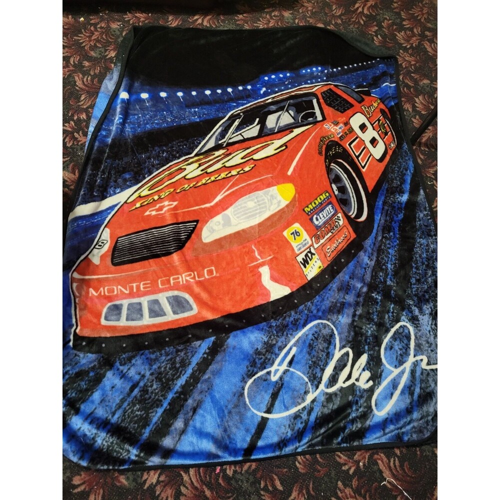 Dale Earnhardt Jr NASCAR Blanket #8 Heavy Fleece Bierderlack Style Large Throw